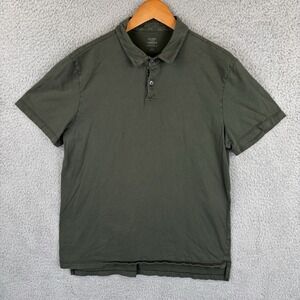 Flint And Tinder Polo Shirt Mens Large Olive Short Sleeve Cotton Huckberry USA